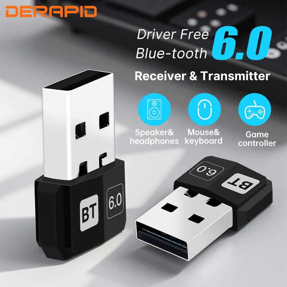 Adattatore usb bluetooth 6.0 trasmettitore audio wireless di nuova  bt6.0 mini ricevitore dongle driver-free per windows 10 11 pc