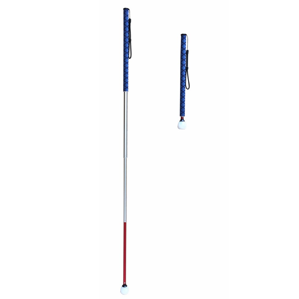 Aluminum Telescopic Blind Cane with Rolling Tip 39cm-123cm (15.4 inch-48.4 inch), with 2 Tips: Blue