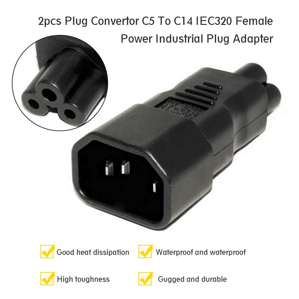 1pcs Plug Convertor C5 To C14 IEC320 Female Power Industrial Plug Adapter