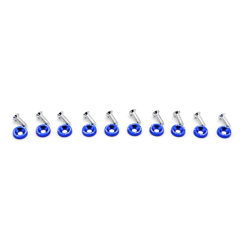 Aluminum Fender Washers kit 1set=10pcs washers and bolt FS-JDM04: Blue
