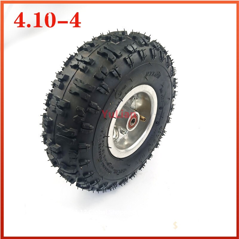 4.10/3.50-4 Wiel 4.10- 4 "Inch Rear Wheel Tyre Voor 49cc Mini Quad dirt Bike Scooter Atv Buggy
