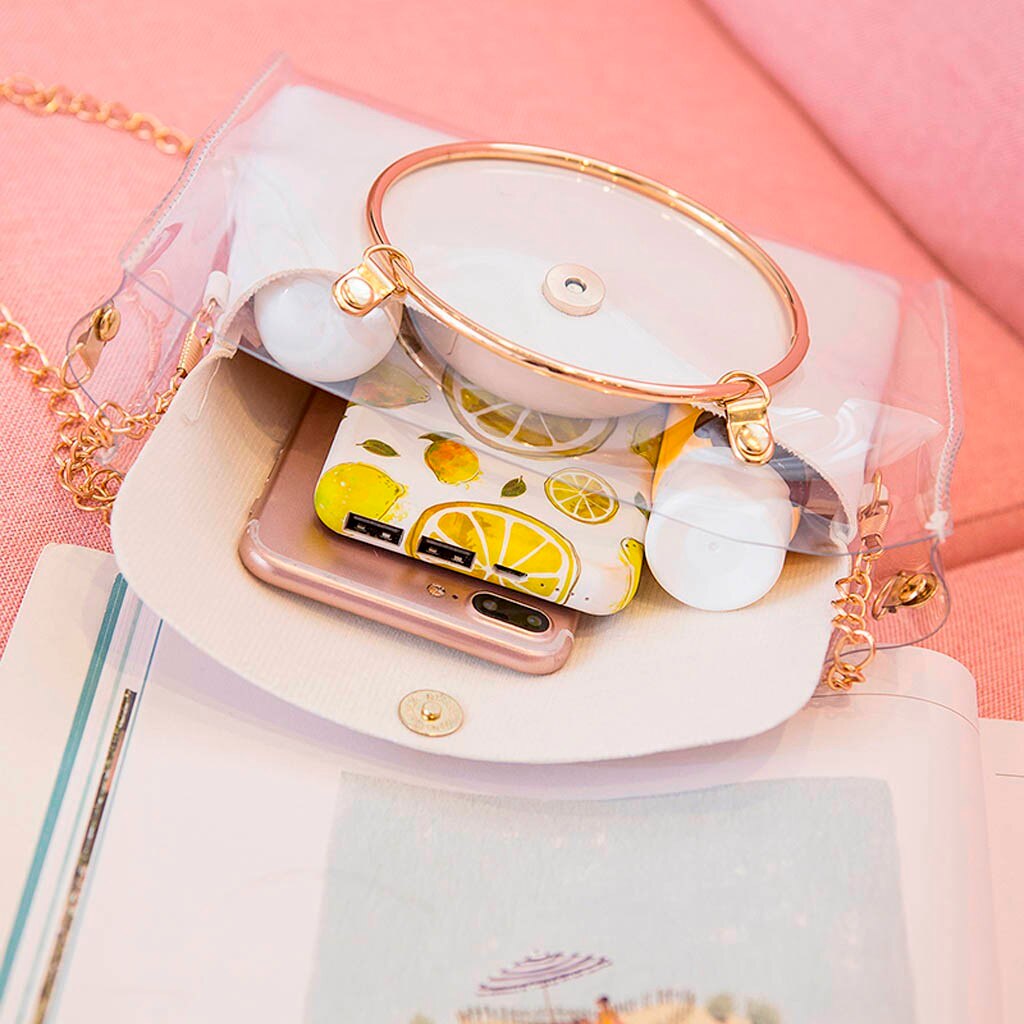 sac à main de luxe femmes Transparent sac seau clair PVC gelée petit sac à bandoulière femme chaîne bandoulière sacs de messager # YL5