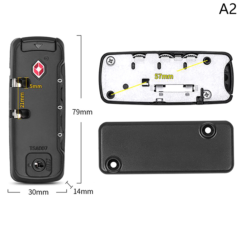 Security Fixed Lock Cupboard Cabinet Locker Padlock For TSA 3 Digit Password Combination Travel Bag Suitcase Luggage Accessories: Bronze