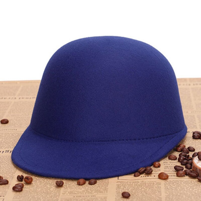 HT1835 Winter Herfst Vrouwen Hoeden Fedora Ronde Top Bowler Jazz Hoed Vintage Wolvilt Hoeden Solid Plain Ouder-kind cap Fedora Hoed