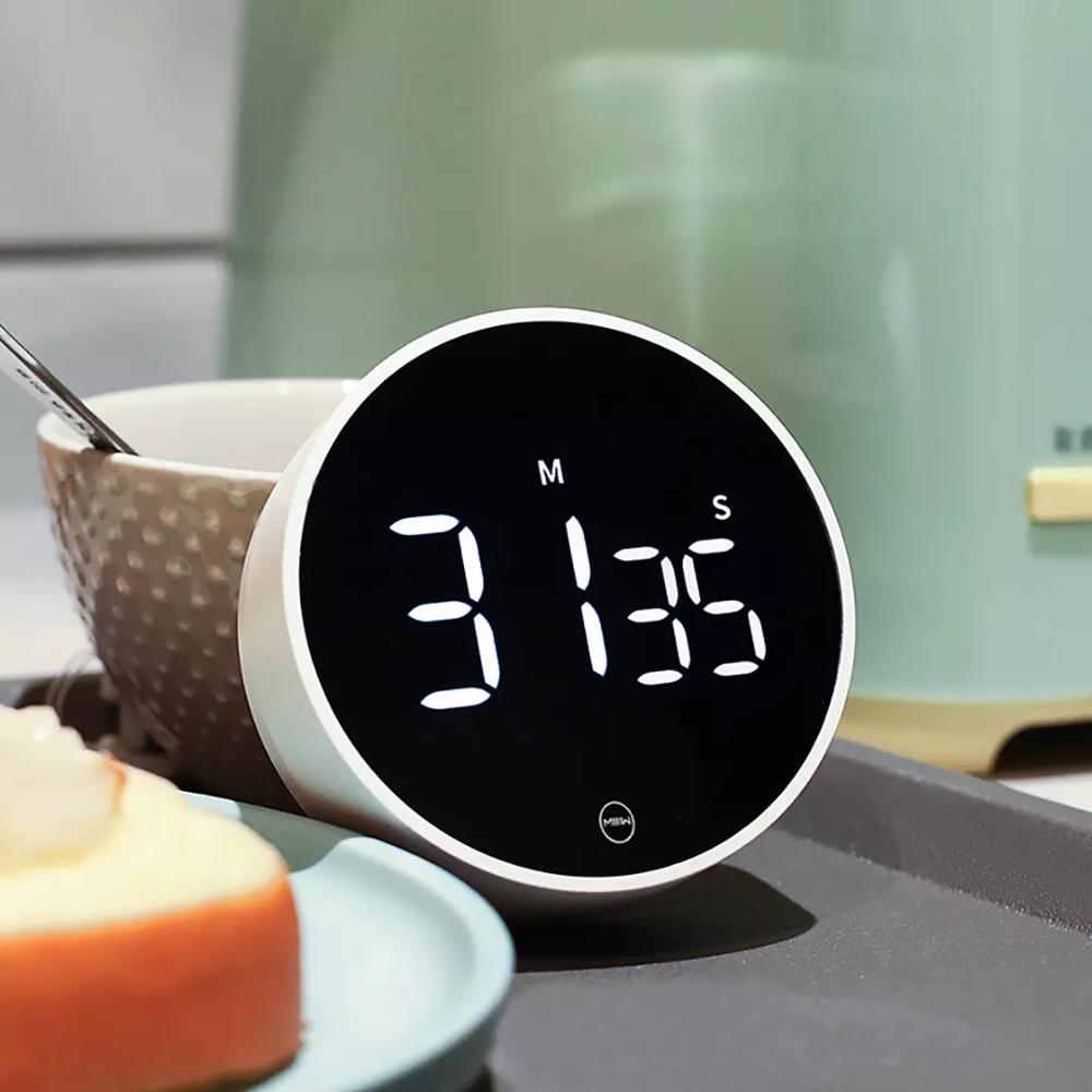 Miiiw Rotating Timer Brightness Adjustable Magnetic LED Digital Display Portable Simple Kitchen Cooking Alarm Clock
