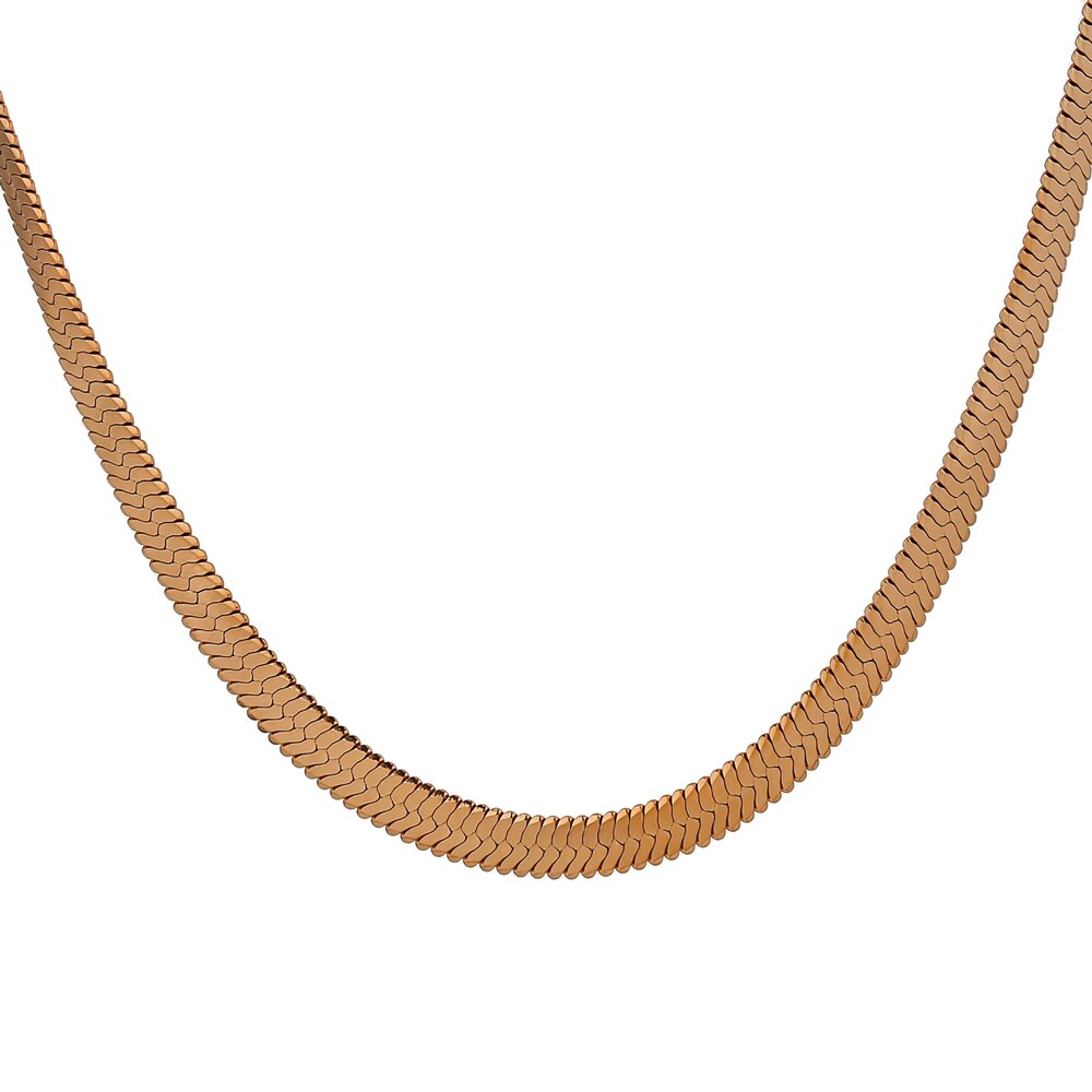 Yhpup Charm Geometrische Snake Collier Trendy Roestvrij Stalen Sieraden Gouden Metalen Ketting Брелок Voor Vrouwen: YH1972A Rose Gold