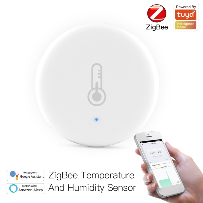 Tuya ZigBee Smart Temperature Humidity Sensor Tuya/Smart Life App Battery Powered ZigBee Smart Home Security Building Automation