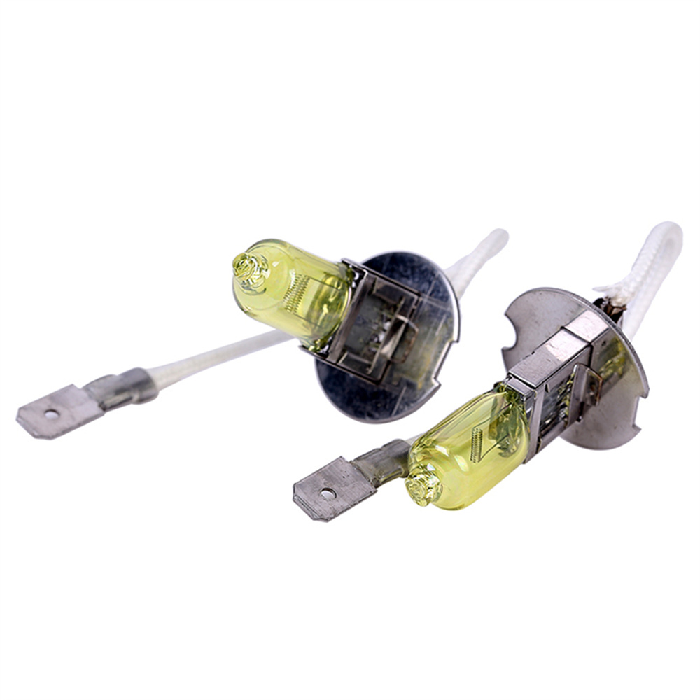 Bombilla halógena para faros delanteros de coche, luz antiniebla, color amarillo, 2 piezas, H1, H3, H4, H8, H11, 9006, 12V, 55W: RGB