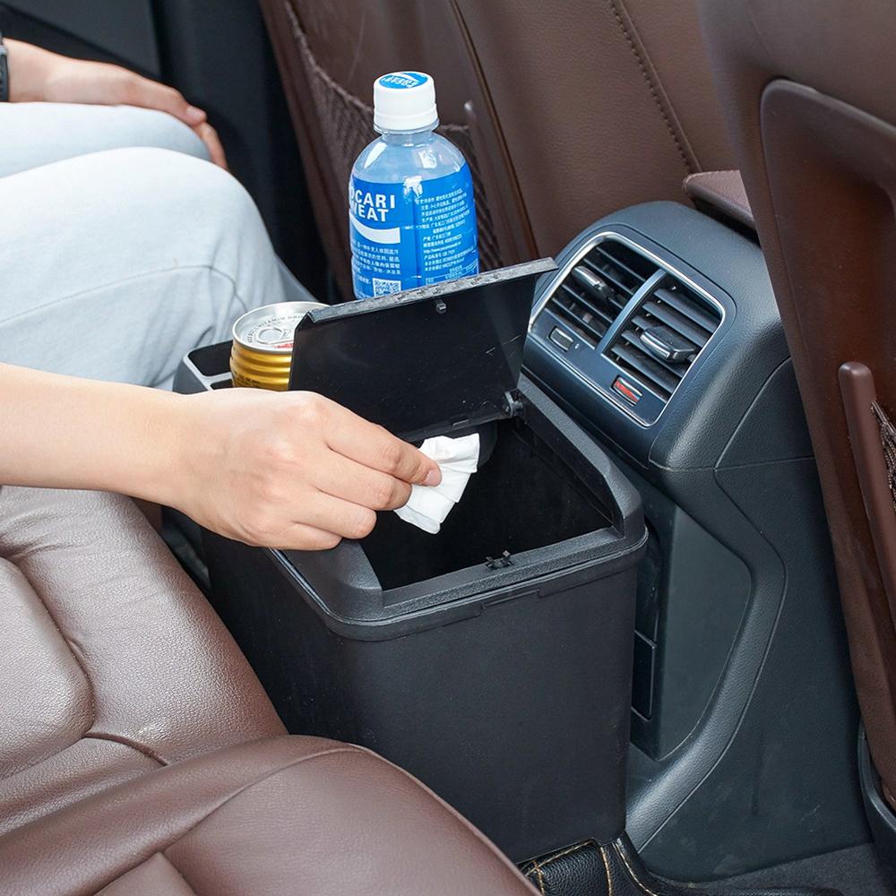 Car Trash Bin Multi-Function Auto Trash Can Interior Storage Box Cup Drink Holder