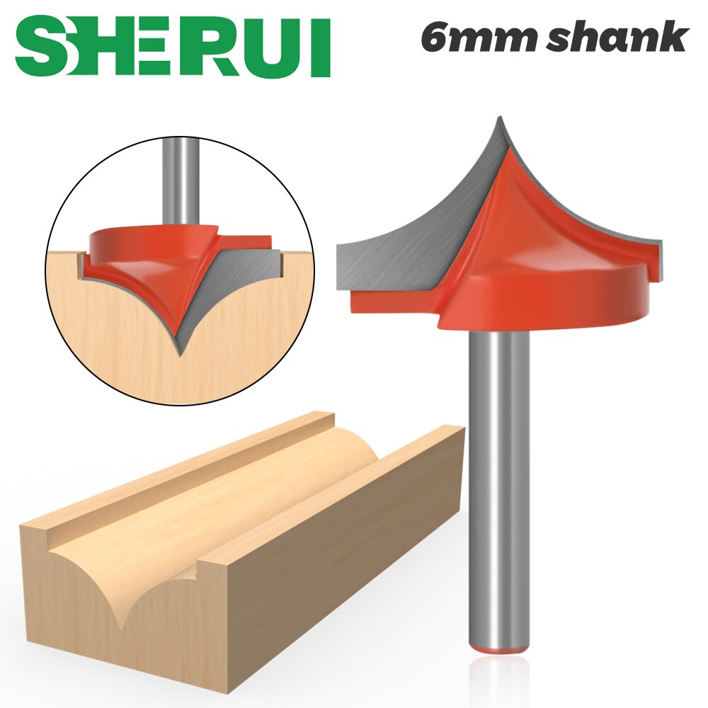 1pc 6mm Shank CNC tools solid carbide round nose Bits Round Point Cut Bit Shaker Cutter Tools For Woodworking