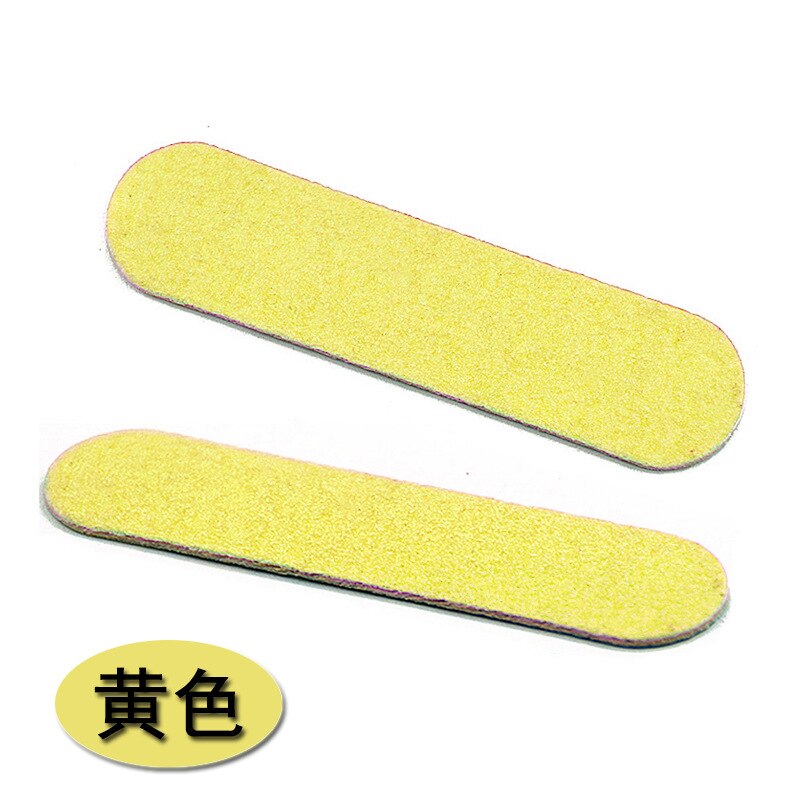 Limes à ongles jetables, 100 pièces, papier de verre en bois pour manucure, Double face, petit tampon à ongles: yellow