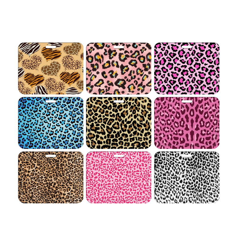 Leopard Women Name Card Cover Campus Card Bag Card Holder ID Card Case Vertical Style