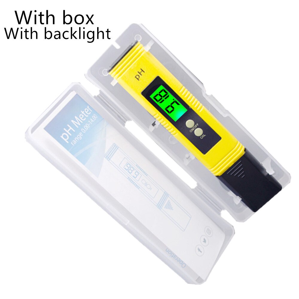 PH Meter Digital Acidity Tester Water Waterproof Test Tool Purity Monitor 0.01 PH Detector for Aquarium Pool 20%OFF: B backlight with box
