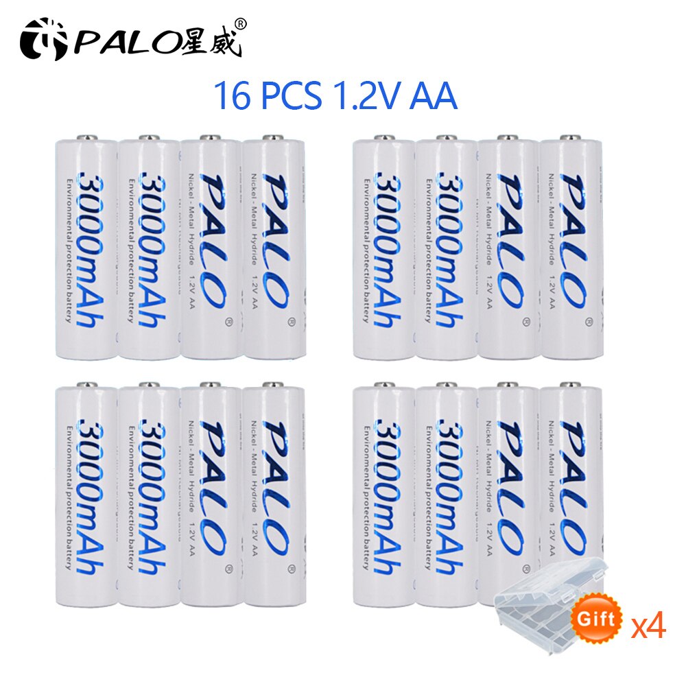 8 Stuks Aa Batterij Batterijen 1.2V Aa 3000 Mah Ni-Mh Vooraf Opgeladen Oplaadbare Batterij 2A Voor Camera Speelgoed: 16pcs AA battery