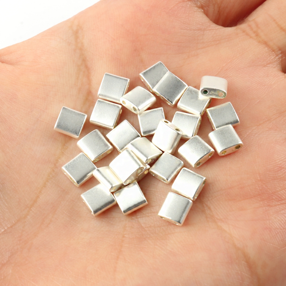 Piedra Natural opaca pulida mate dos agujeros piedra de hematita Mineral cuentas espaciadoras sueltas para fabricación de joyería Diy pulsera pendientes Tila