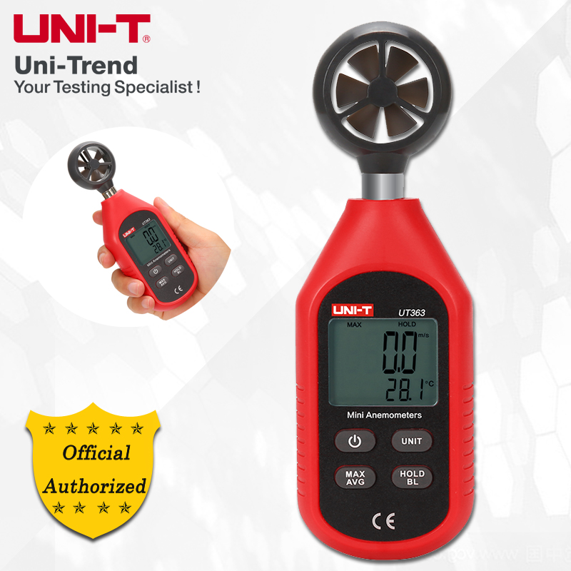 Minianemómetro UNI-T UT363/UT363BT, anemómetro Industrial/doméstico, retroiluminación LCD, indicación de batería baja