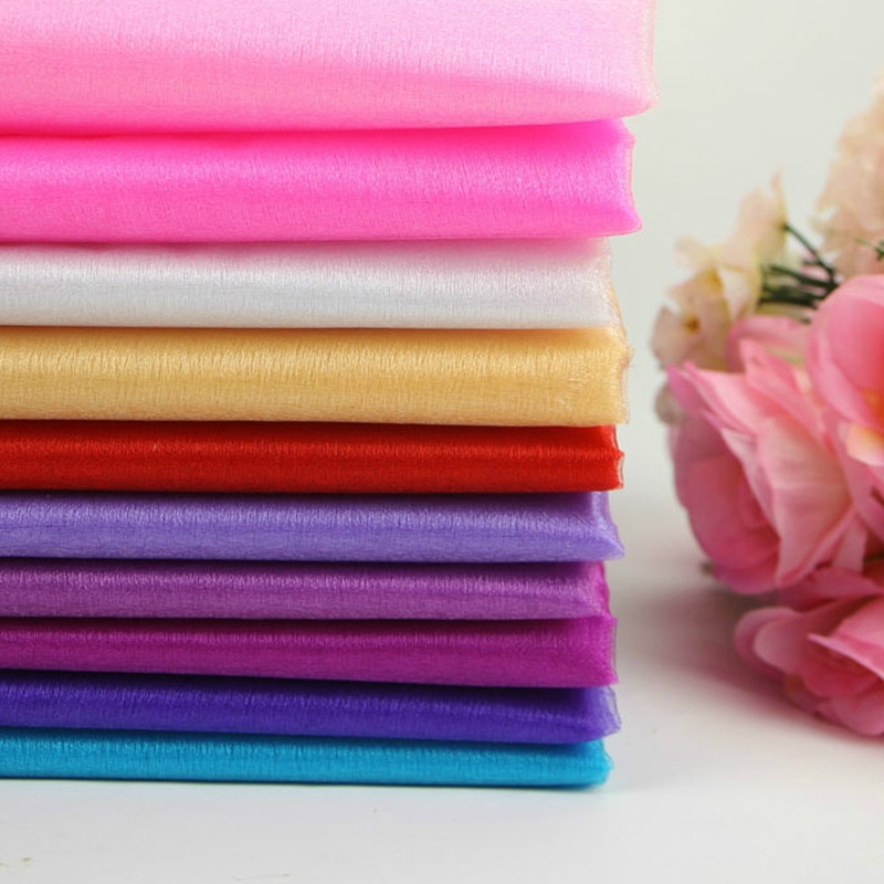48CM x 5 M/10 M/15 M organza crystal tulle baby bad sneeuw garen voor bruiloft kerst verjaardag DIY party boog decoratie