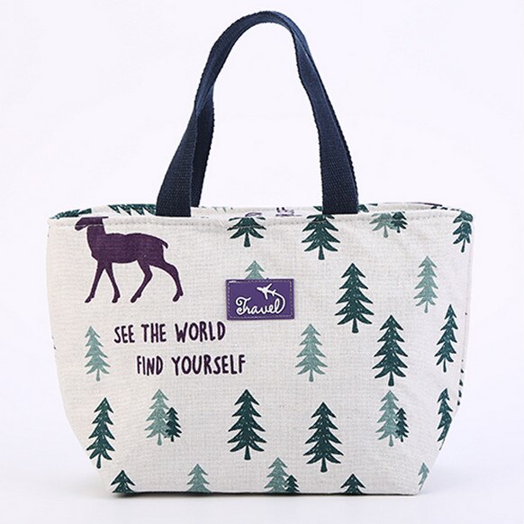 US Large Insulated Lunch Bag Cooler Picnic Travel Food Box Women Tote Carry Bags: D