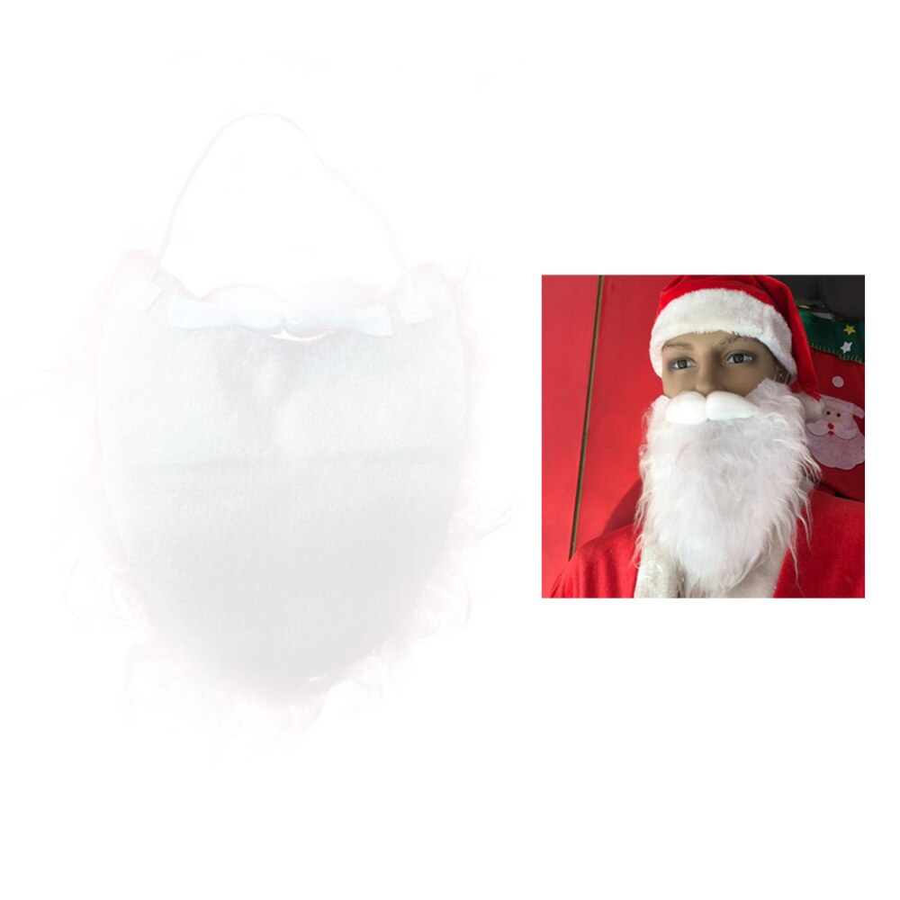 1pc Xmas Santa Claus Curly Wig and Beard for Christmas Performance Props Beard (White)
