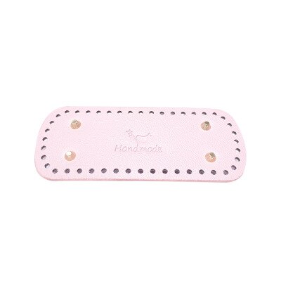 Długie owalne dno do torby z dzianiny PU skórzane akcesoria do toreb ręcznie dno 44 otwory DIY Crochet Pad torebka damska dolna torebka: light pink
