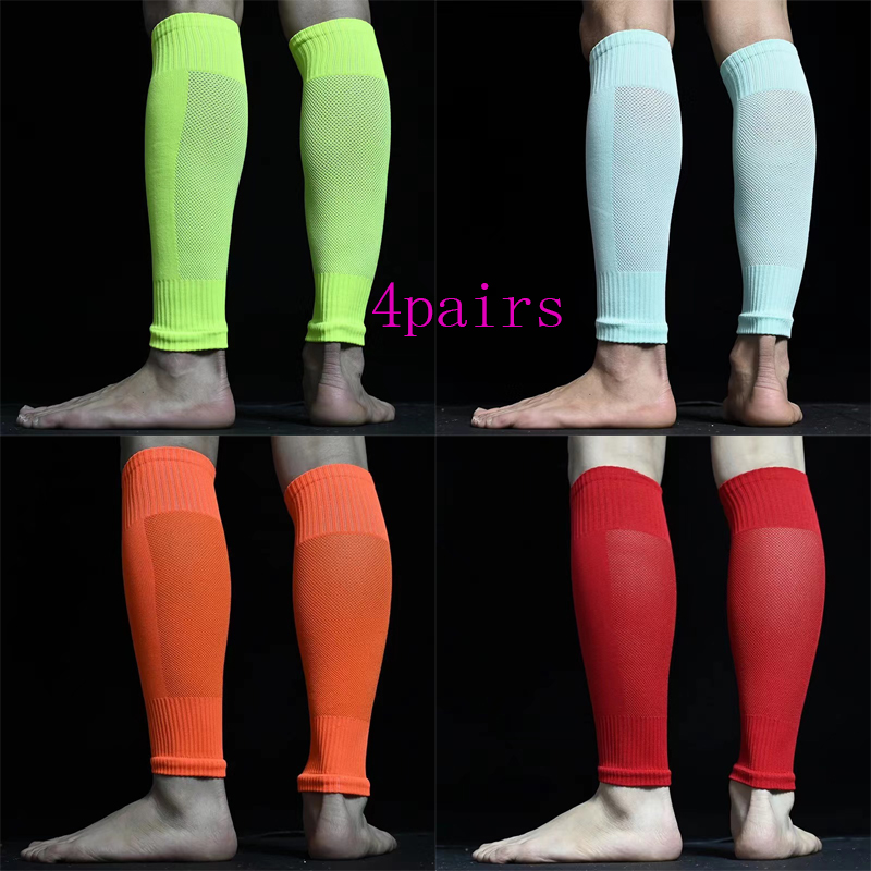 Chaussettes de Football respirantes sans pieds, protège-tibia professionnels, jambières fixes, paquet de pieds pour protéger le mollet, 2023