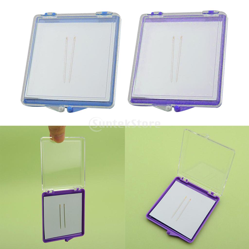 Square Lid Magnetic Sewing Pin Cushion Clear Top Craft Home Needle Pincushion Embroidery Sewing Storage Case Quilting 2 Pins Kit