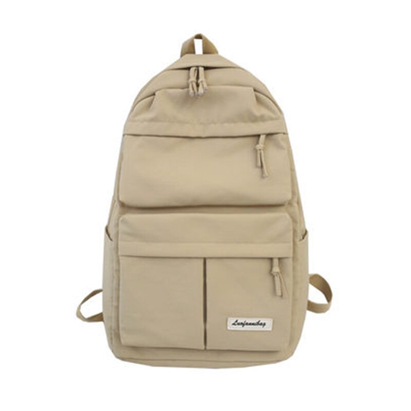 Mochila HOCODO, mochila escolar de Nylon resistente al agua para estudiantes y adolescentes, mochila con múltiples bolsillos, mochila de viaje de alta capacidad: Khaki / 29cm x15cm x40cm