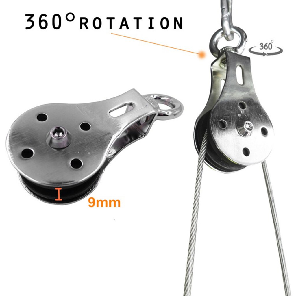 Einzelnen Rad schwenken Flaschenzug Fitness Aufzug Kabel System DIY Seil Rolle