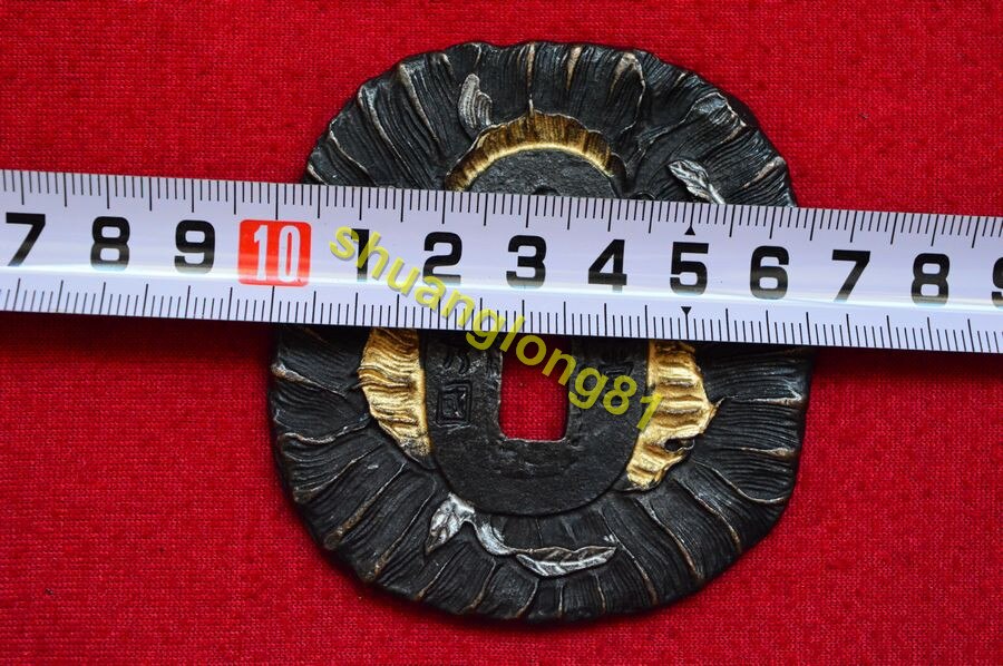 Signed Japanese Alloy Guard Tsuba For Samurai Katana Sword Guard Wakizashi HandMade