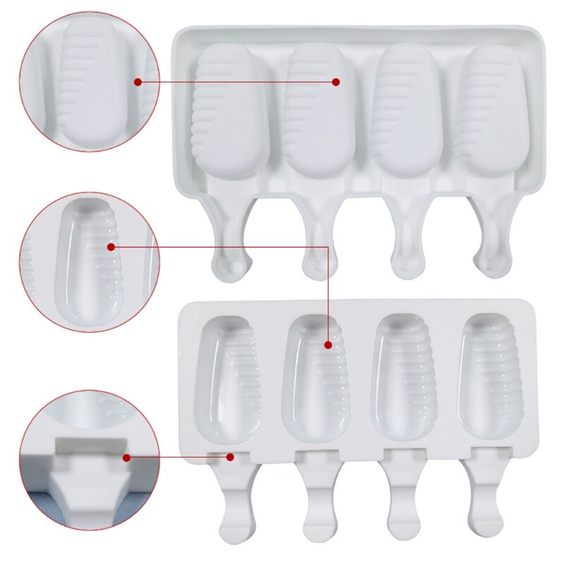 Moldes de silicona para hacer helados, 2/4/8 cavidades, para hacer helados caseros, N7MD