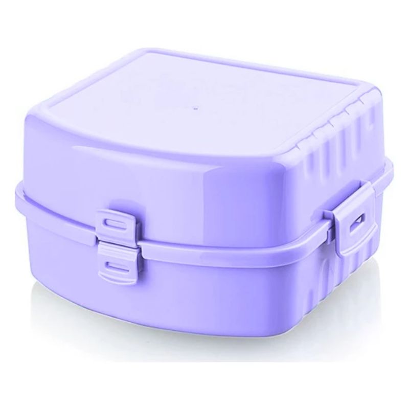Student Lunch Box Four Compartment Office Worker Double Heating Lunch Box контейнер для еды#GH: PURPLE