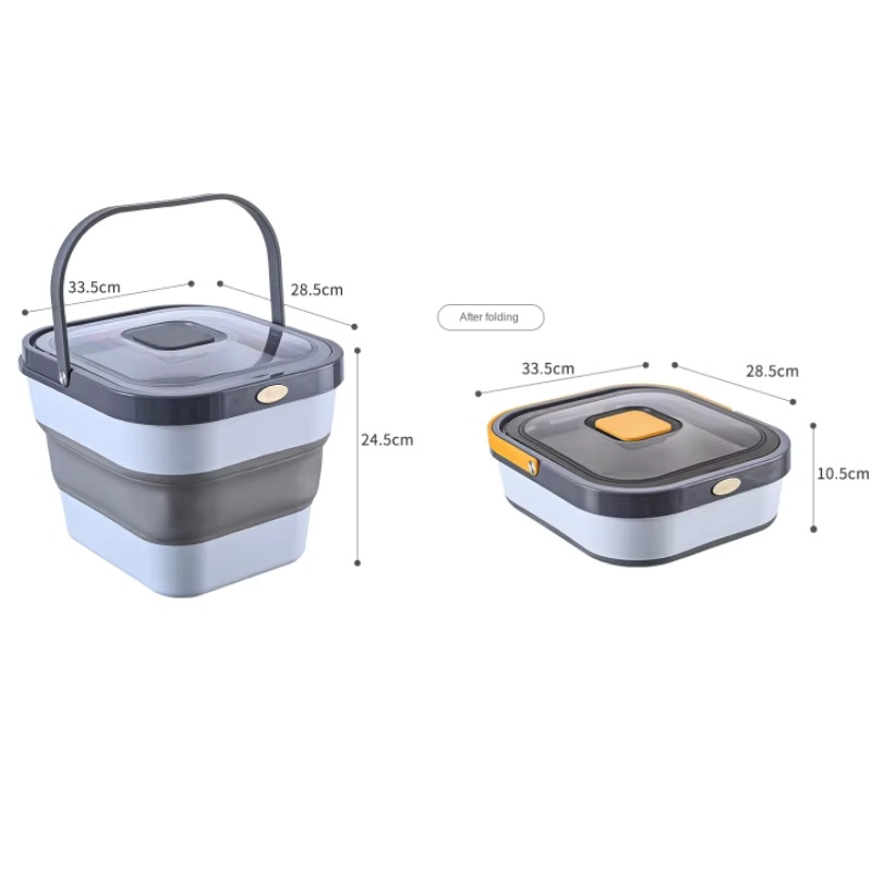 Caja de arroz de gran capacidad de 13L, cubo de almacenamiento de alimentos para mascotas a prueba de humedad, contenedor de almacenamiento de aperitivos de animales sellado plegable para perros y gatos M
