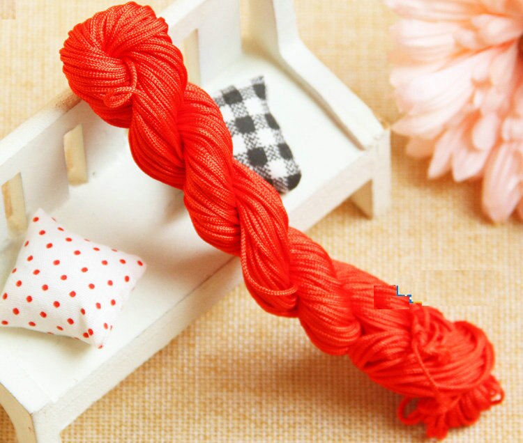 1 rollo (25 metros)/lote, 1mm pulsera roja cuerda tejida manualidad material guardería manualidades Juguetes diy manualidades jardín de infancia diy