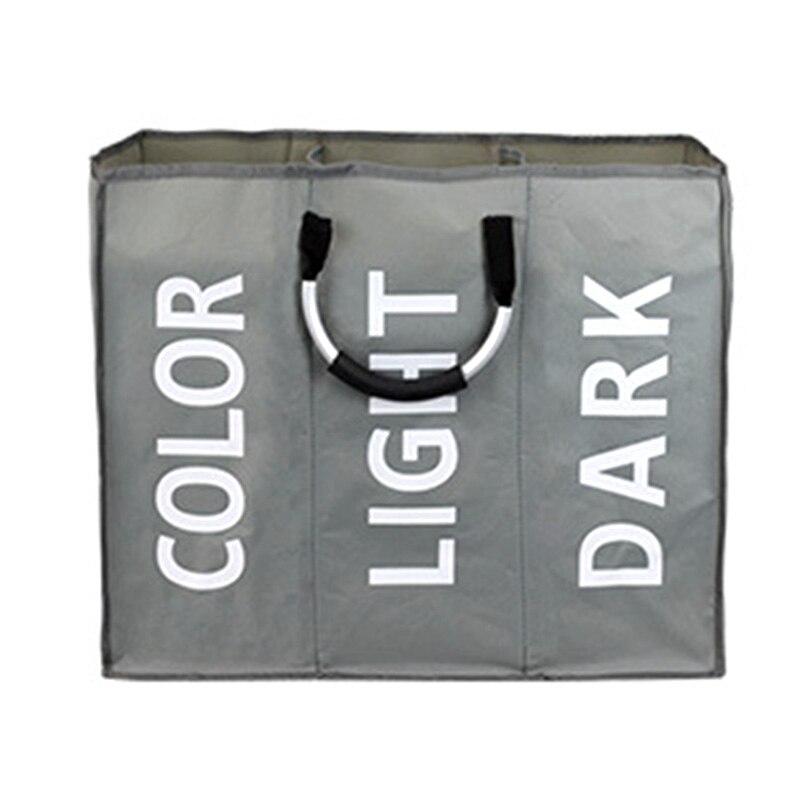 Tre gittervask arrangør beskidt tøj legetøj bh vasketaske tre divider sammenfoldelig praktisk opbevaringspose: Mørkegrå