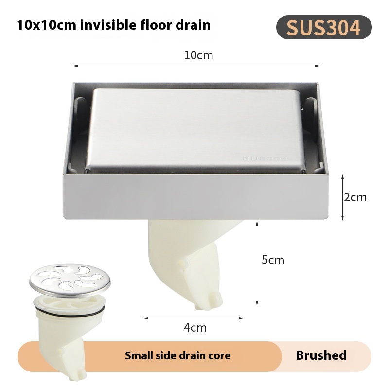 Siphon de sol invisible en acier inoxydable 304, drainage GNE, anti-odeur, noir, carré, salle de bain, toilette, salle de douche: Violet