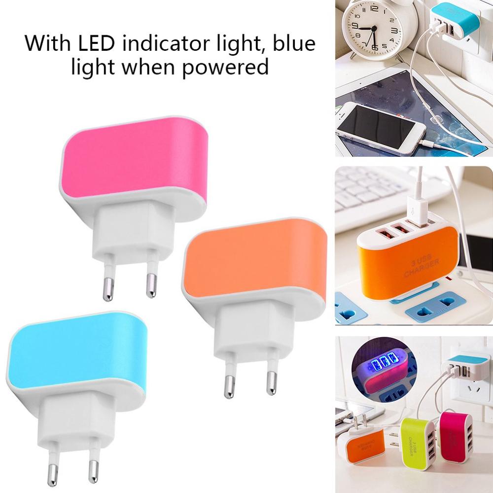 3 Usb-poort Muur Home Reizen Ac Charger Adapter 3.1A Eu Plug