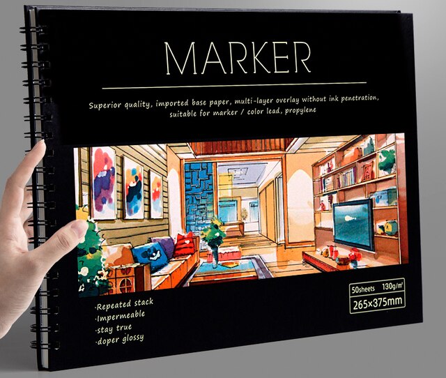 50 Sheets 8k/16k/a4 Thicken Paper Sketch Book Student Art Painting Drawing Watercolor Book Graffiti Sketchbook School Stationery: A4 / D