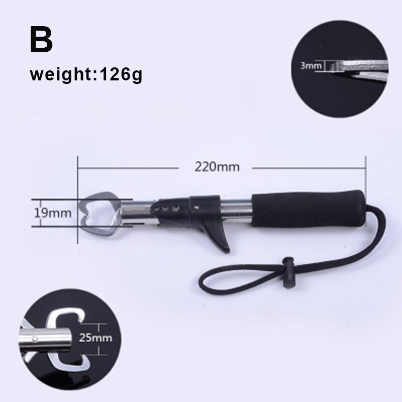 Stainless Steel Fish Lip Gripper Grabber Grip Tool Stainless Steel Fish Holder with Non Slip Handle B99