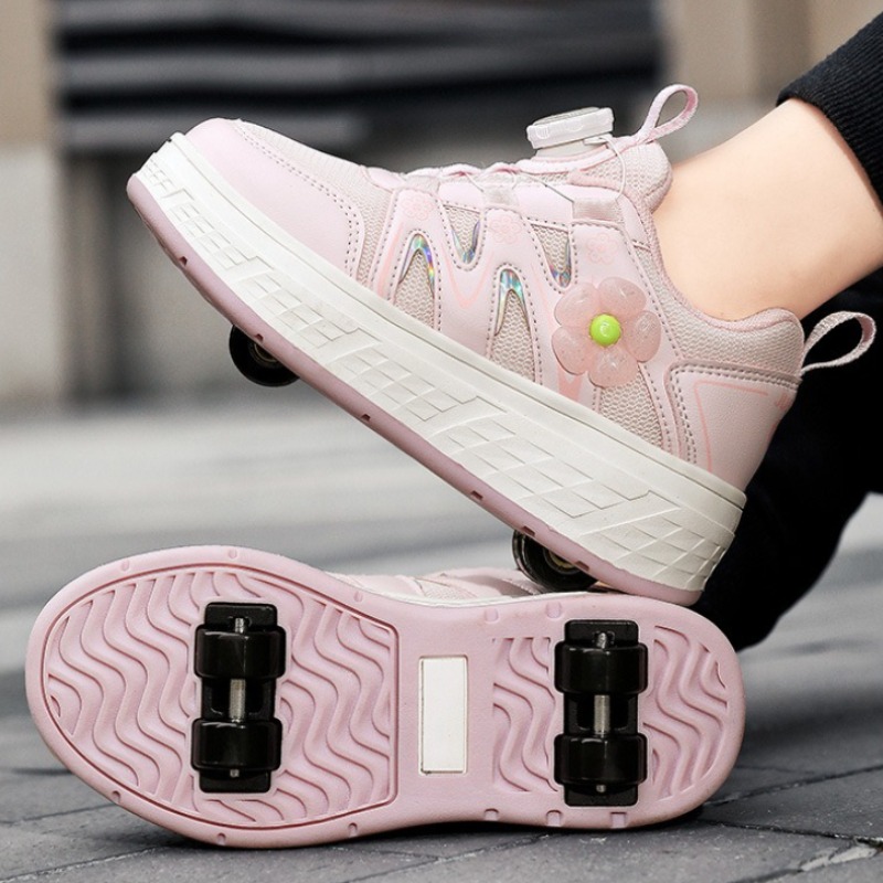 Patins à roulettes et baskets 2 en 1, roues rétractables unisexes, chaussures d'extérieur amusantes et de Fitness, de