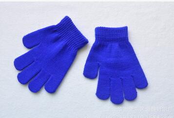 15 cm Neue Winter Warme Handschuhe Baby freundlicher Junge Mädchen Wärmer Fäustlinge Finger Handschuhe Verdicken Gestrickte Handschuhe Junge Mädchen Solide handschuhe XL669: Blau