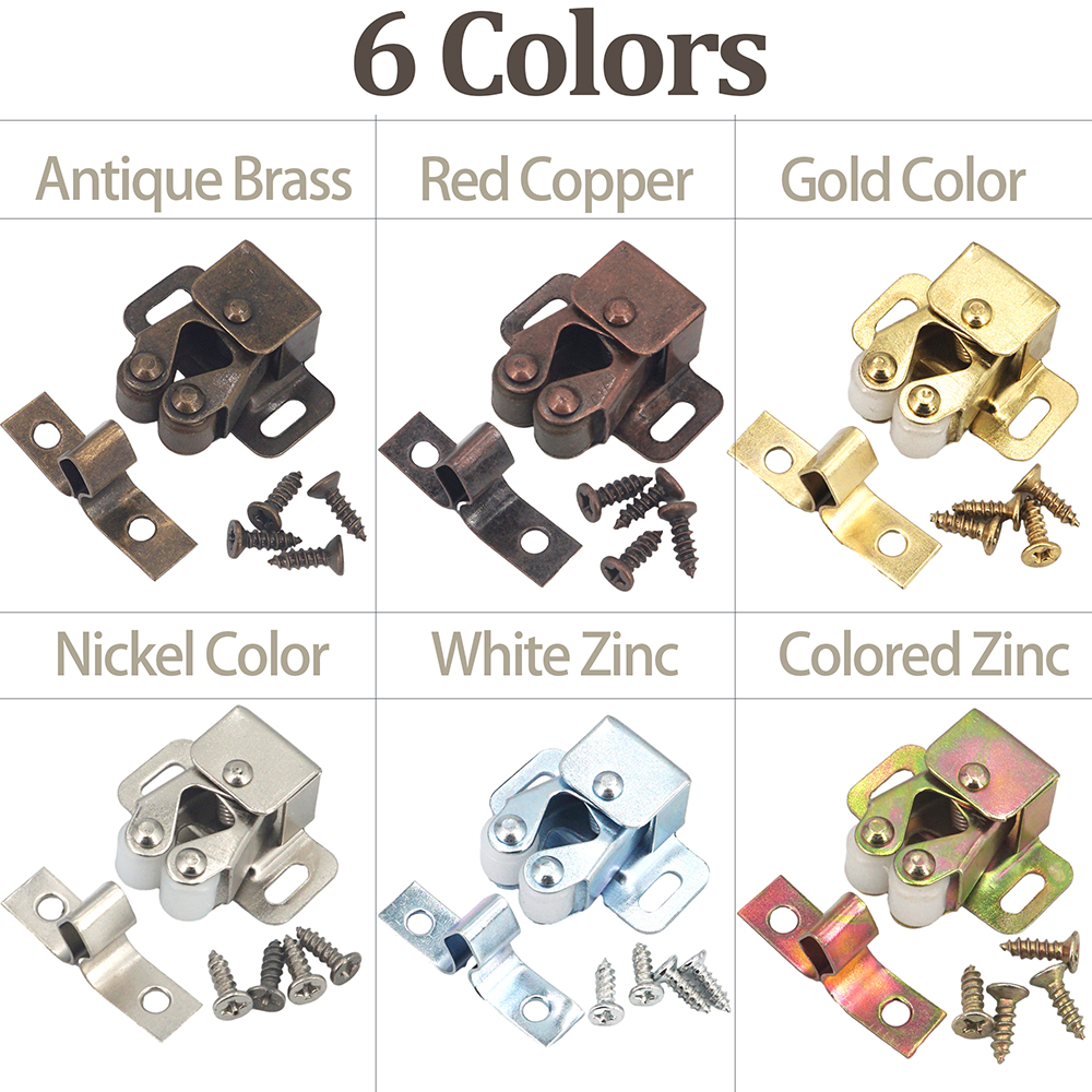 10/5/2 Sets Cabinet Roller Catch Door Stop Closer Stoppers Damper Buffer Clasp Latch for Wardrobe Cupboard Furniture Hardware