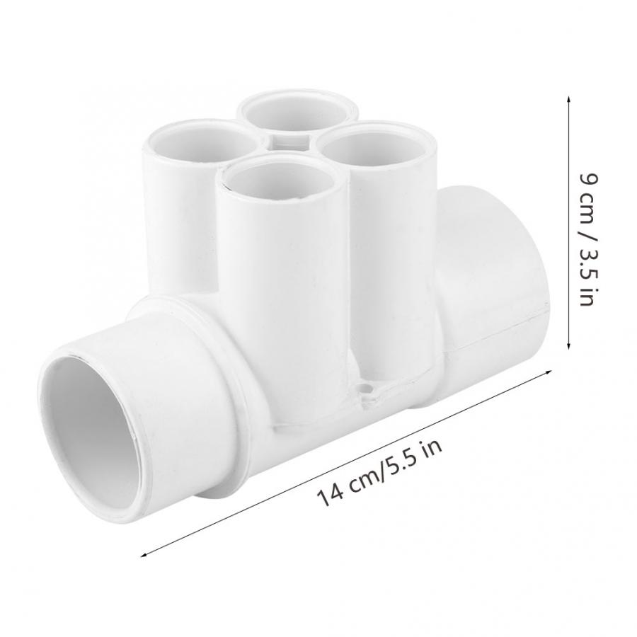 Pool Water Manifold 1.5in 3/4in 4 Port PVC Swimming Pool Plumbing Manifold Water Separator Spa Accessories: Default Title