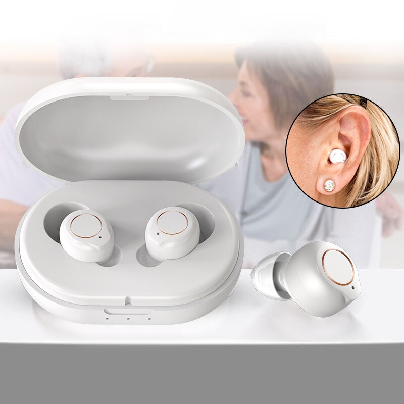 Audífono recargable para ancianos, amplificador de sonido con carga magnética, para sordera