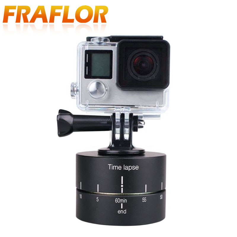 60/120 Minute Automatic Time Lapse 360 For GoPro Rotation Time Lapse Timer Tripod Head Photography Delay Automatic Tilt Head