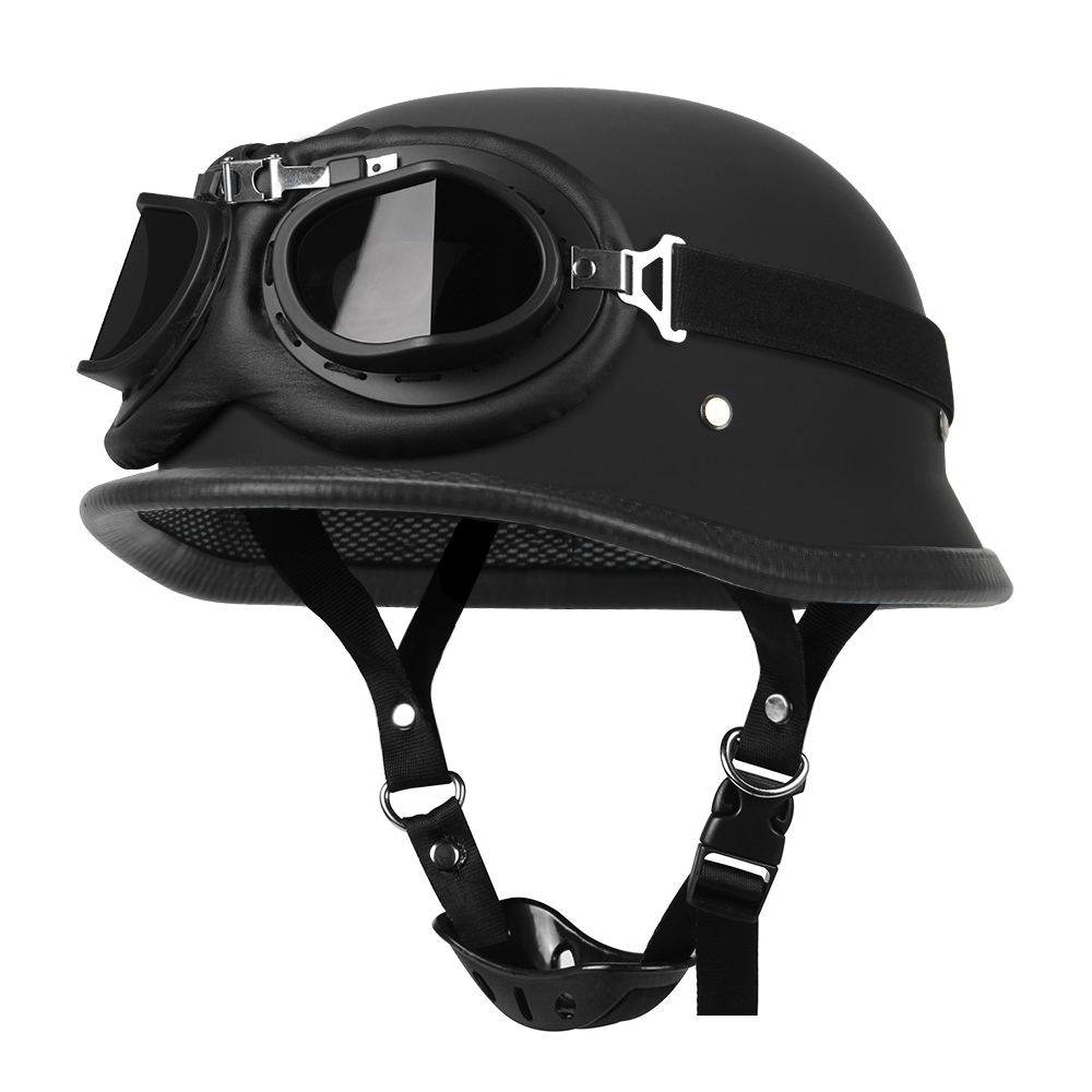 Motor halve helm Duits lederen vintage helm Casco Moto motorfiets open helm Biker Pilot DOT-certificering S-XXL