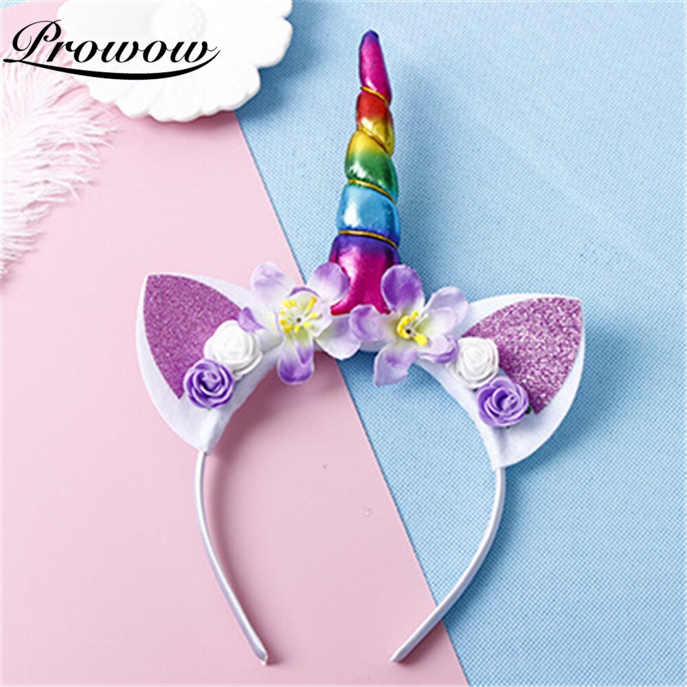 Prowow Fantasie Einhorn Diademe Für Mädchen Haarband Baby Mädchen Geburtstag Stirnband Kunststoff Prinzessin Haar Für Stirnband freundlicher Zubehör