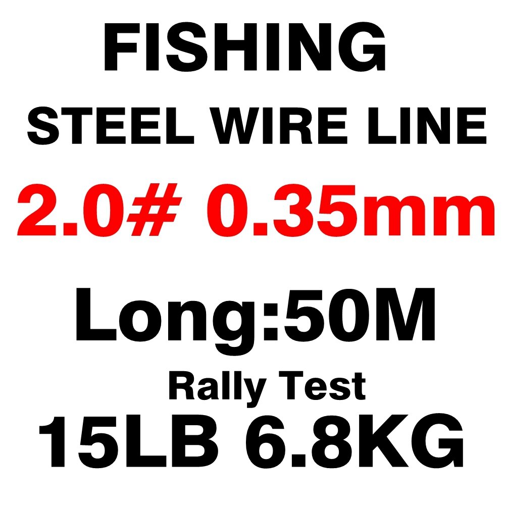 Fishing steel wire Fishing lines 50m-8m max power 7 strands super soft wire lines Cover with plastic Waterproof: Diameter 0.35mm