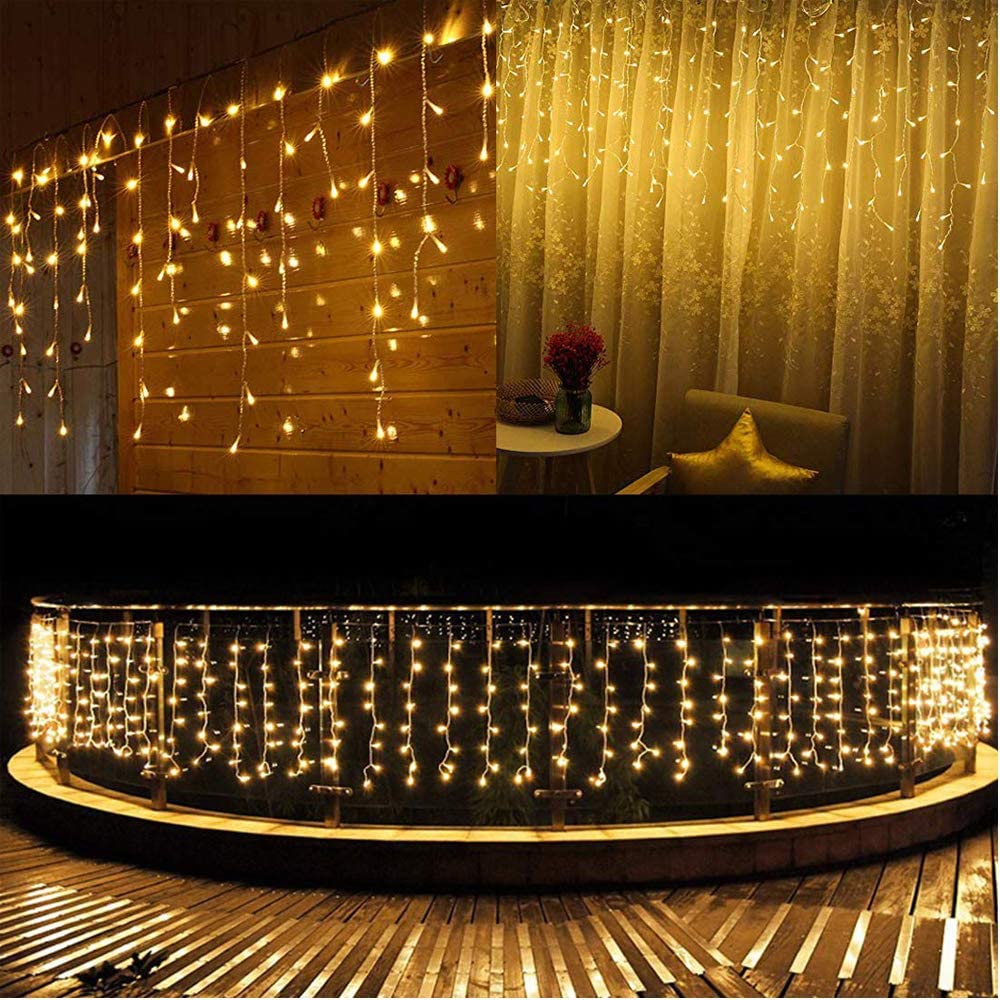 4M 100led AC220V Festival Gordijn Bruiloft Led String Strip Ijsbar Lamp Slingers For A Licht Kerst Fariy Deco: Warm white