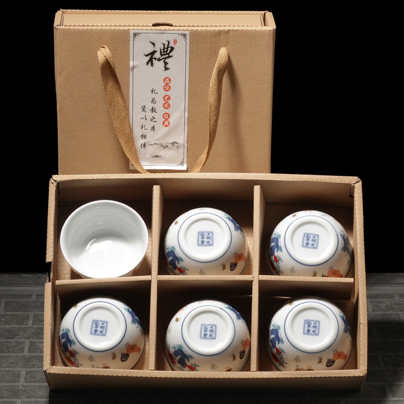 Jingdezhen Cup Ceramic Single Tea Cup Master Cup Cup Pin Ming Bei Forming Of Dou Cai Ji Gang Bei Double Wall Beer Glass