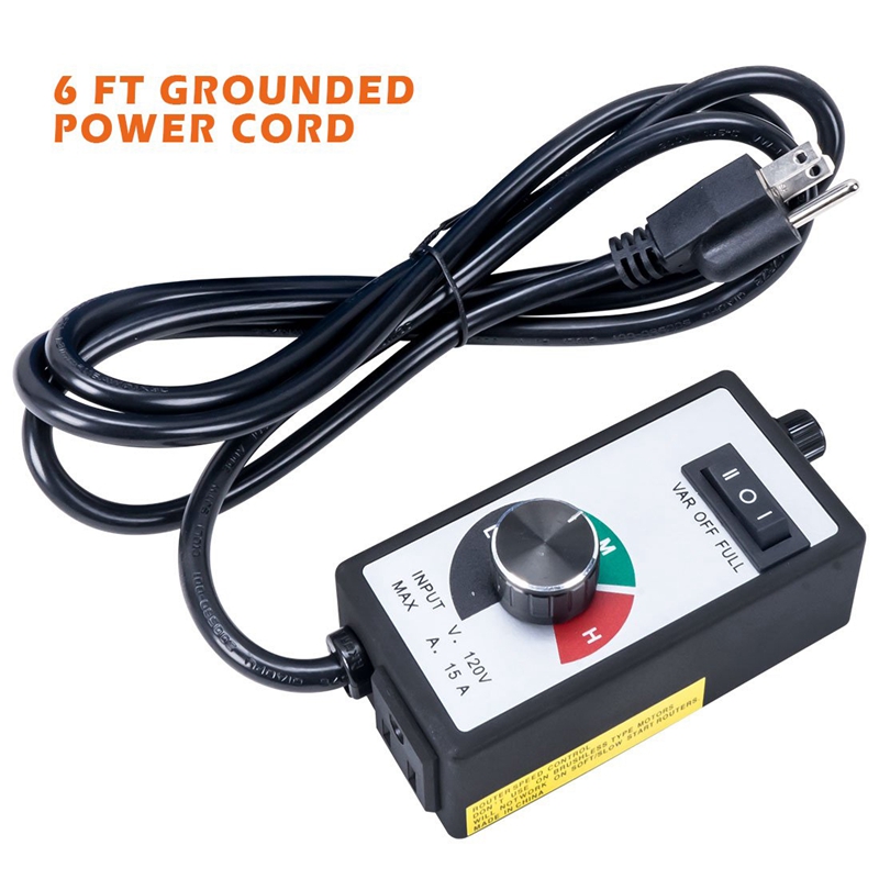 Top Variable Fan Router Speed Controller 3 Settings Hydroponics Inline Fan Exhaust Air 500W To 1800W Adjuster Us Plug